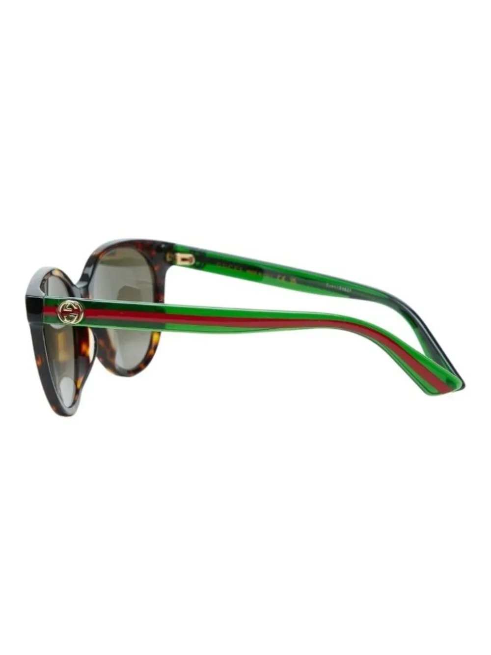 Gucci Sherry Line Interlocking Sunglasses Brown Green Red Acetate Eyewear